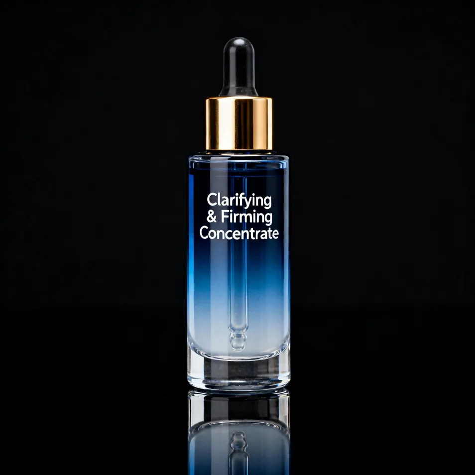 Suero facial intensivo, exclusivo, iluminador y perfeccionador de poros con extracto de Saccharum Officinarum y triethanolamina para una exfoliación suave y limpieza profunda