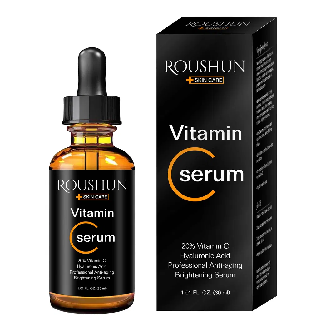 Roushun 20% Suero Facial de Vitamina C Ácido Hialurónico Profesional Antienvejecimiento Suero Iluminador