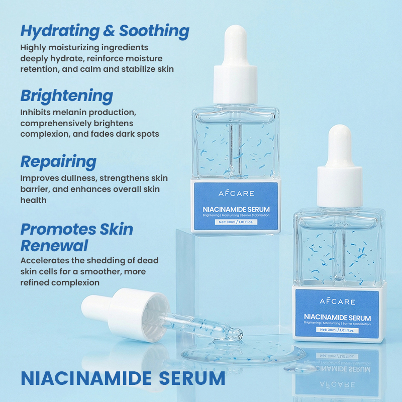 Suero iluminador de niacinamida personalizado de OEM, hidratante, reparador de la barrera cutánea
