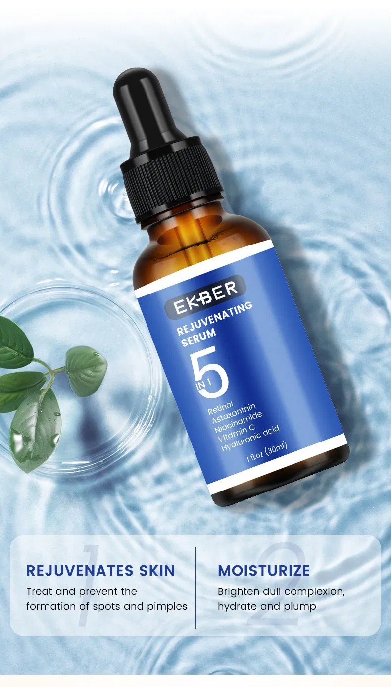 Suero para el cuidado de la piel de venta caliente Retinol Niacinamida Vitamina C Ácido Hialurónico Antienvejecimiento Alisante Reafirmante de la piel 5 en 1 Suero