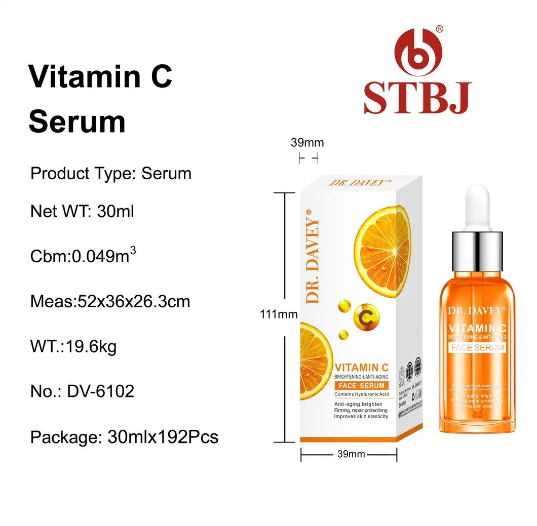 Suero de vitamina C personalizable de etiqueta privada, iluminador, antienvejecimiento, hidratante para el rostro