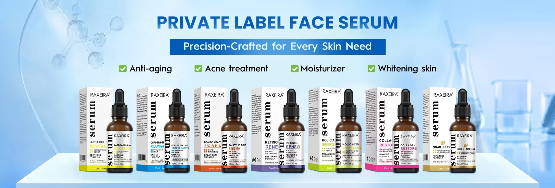Suero Facial Aclarador Iluminador de Vitamina C Orgánica Pura 20%