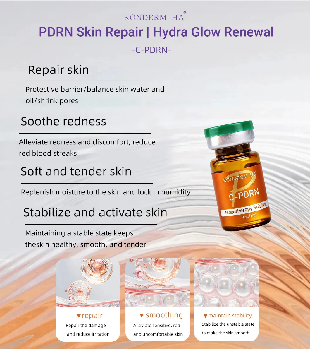 OEM Inyectable Acelerador de Piel Pdrn Mesoterapia para Rejuvenecimiento Facial 3ml*5