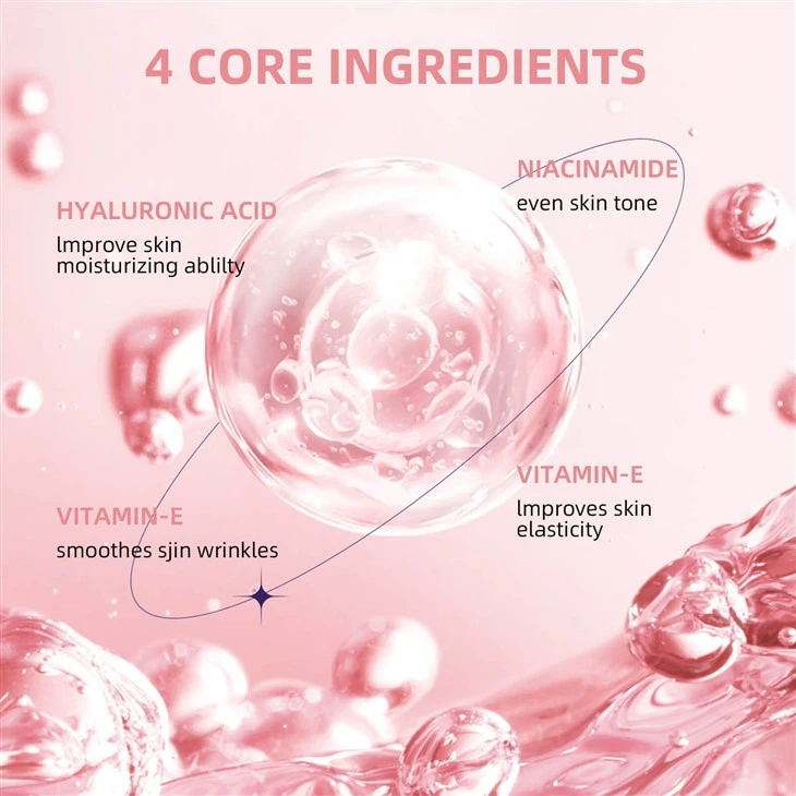 Tratamiento Facial Cuidado de la Piel Brillo Aclarador Niacinamida Ácido Hialurónico Blanqueador Hidratante 4 en 1 Suero Facial