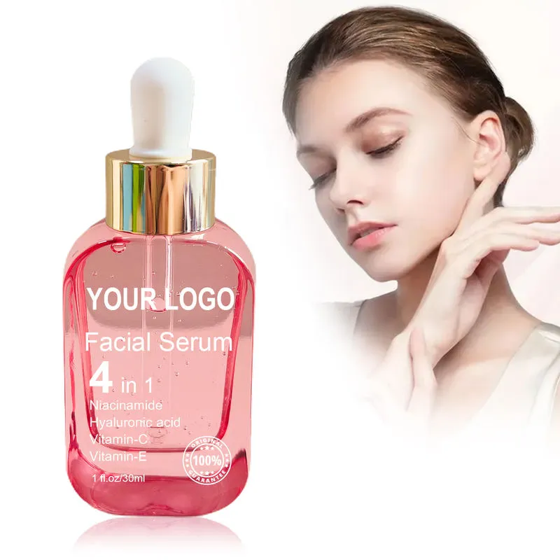 Tratamiento Facial Cuidado de la Piel Brillo Aclarador Niacinamida Ácido Hialurónico Blanqueador Hidratante 4 en 1 Suero Facial