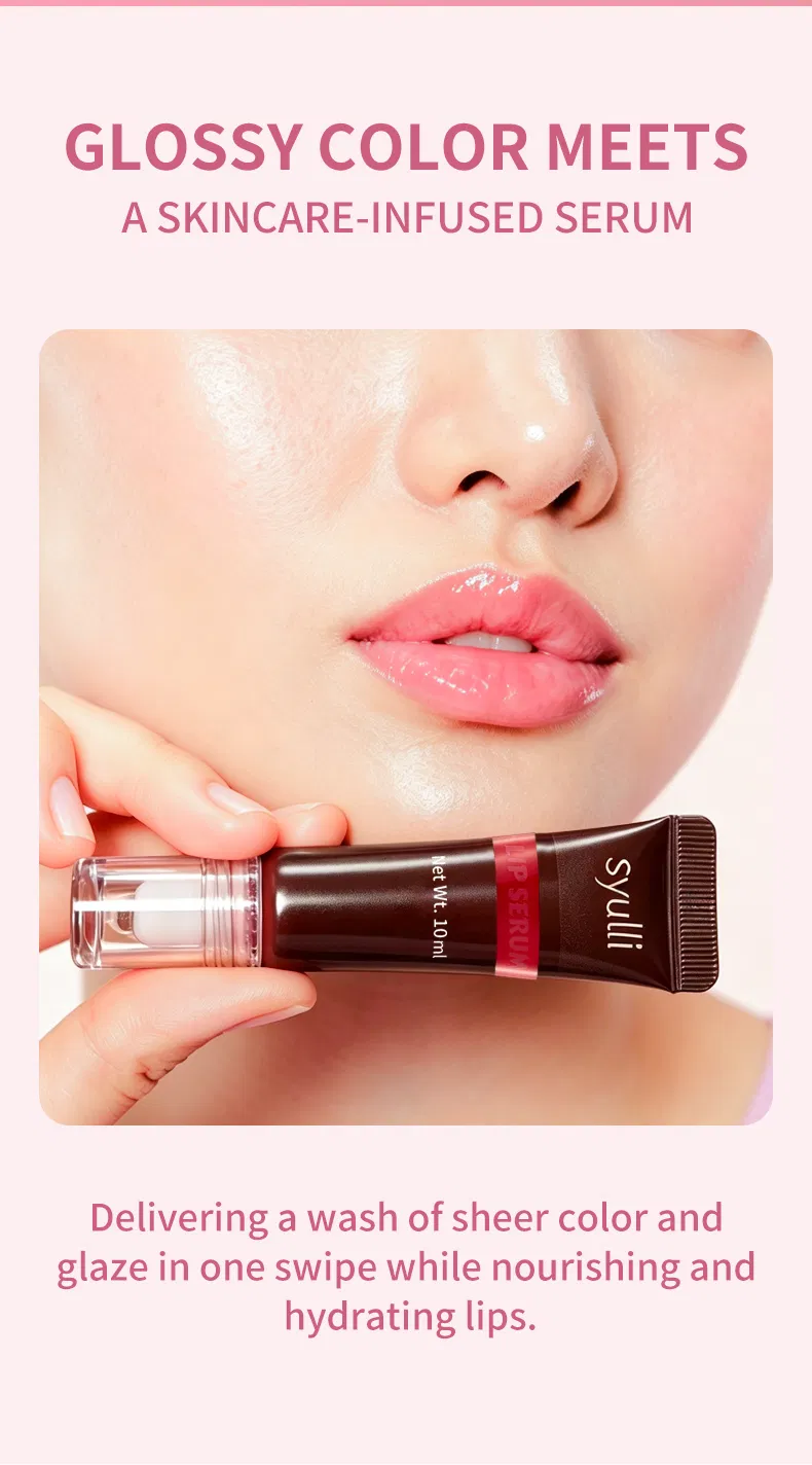 Aceite labial hidratante y humectante de fresa personalizada con rodillo, suero labial tintado