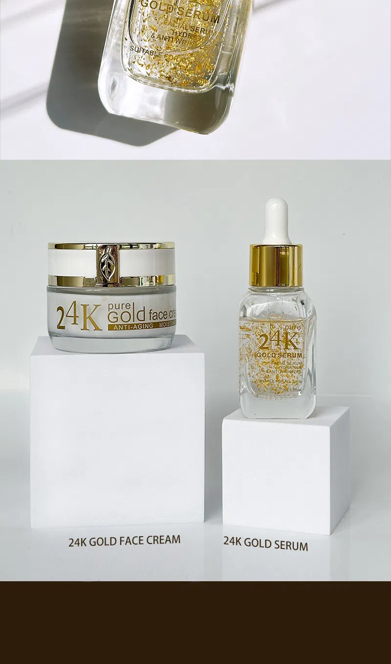 Suero Facial de Oro Personalizado Premium Reduce Líneas Finas Ilumina la Piel Antienvejecimiento Arrugas Colágeno 24K