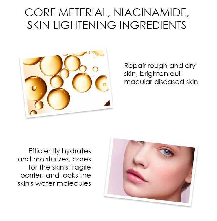 Precio de fábrica suero facial OEM hidratante iluminador ácido hialurónico blanqueador