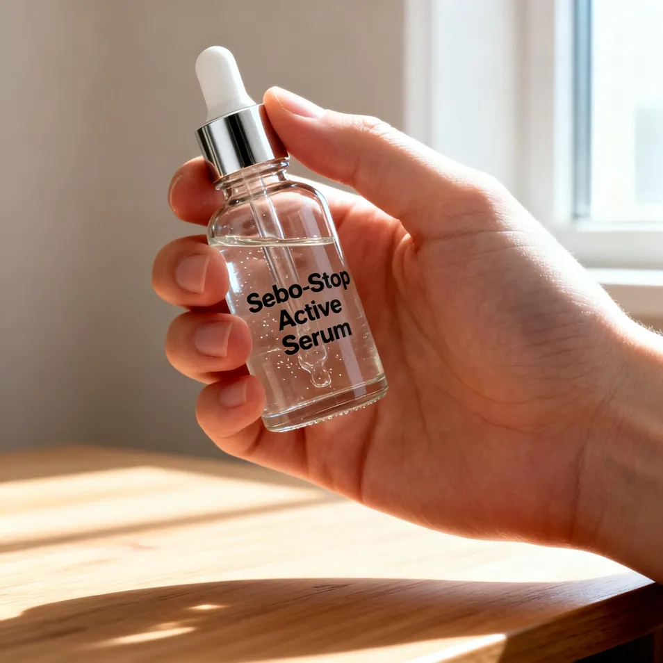 Sebo Aceite de Lujo Absorbente y Suero Facial Antiinflamatorio con Extracto de Raíz de Rehmannia China y Corteza de Sauce Blanco para Control de Brillo y Enrojecimiento