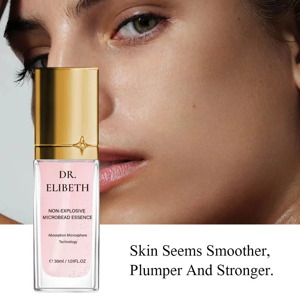 Esencia de microperlas de lujo no explosiva para mujeres, suero facial anti-envejecimiento y aclarador de rosa