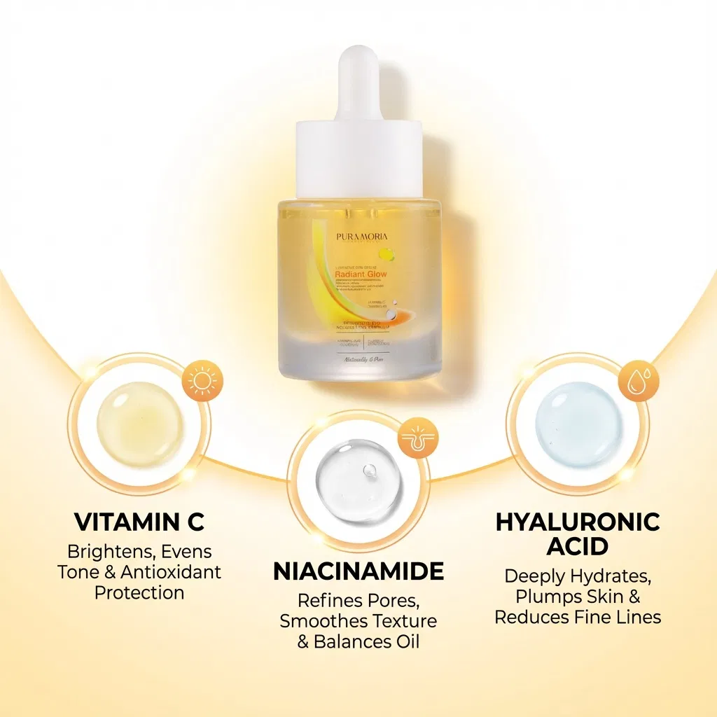Suero de Vitamina C y Niacinamida Radiant Glow para Piel Hidratada