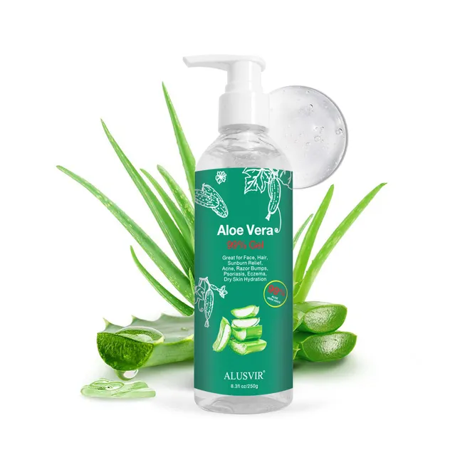 Suero facial orgánico calmante para el acné y anti-envejecimiento con aloe vera