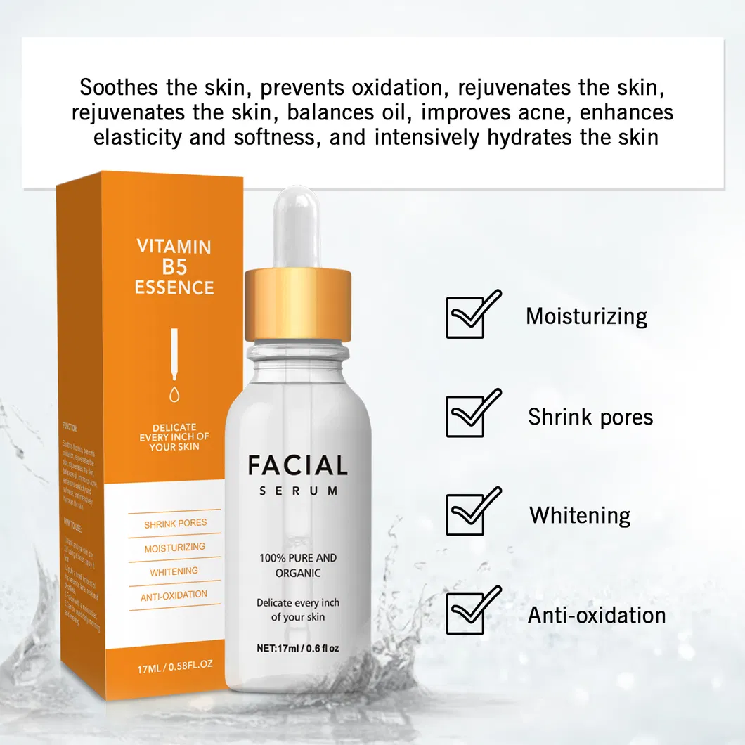 Crea Tu Propia Marca Ácido Hialurónico Puro Vitamina B5 Reparar Barrera Cutánea Reposición de Hidratación Suero Facial