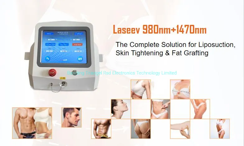 2023 Mejor Venta 980nm Máquina de Diodo Láser para Apretar la Piel Facial 1470 Tratamiento de Lipólisis