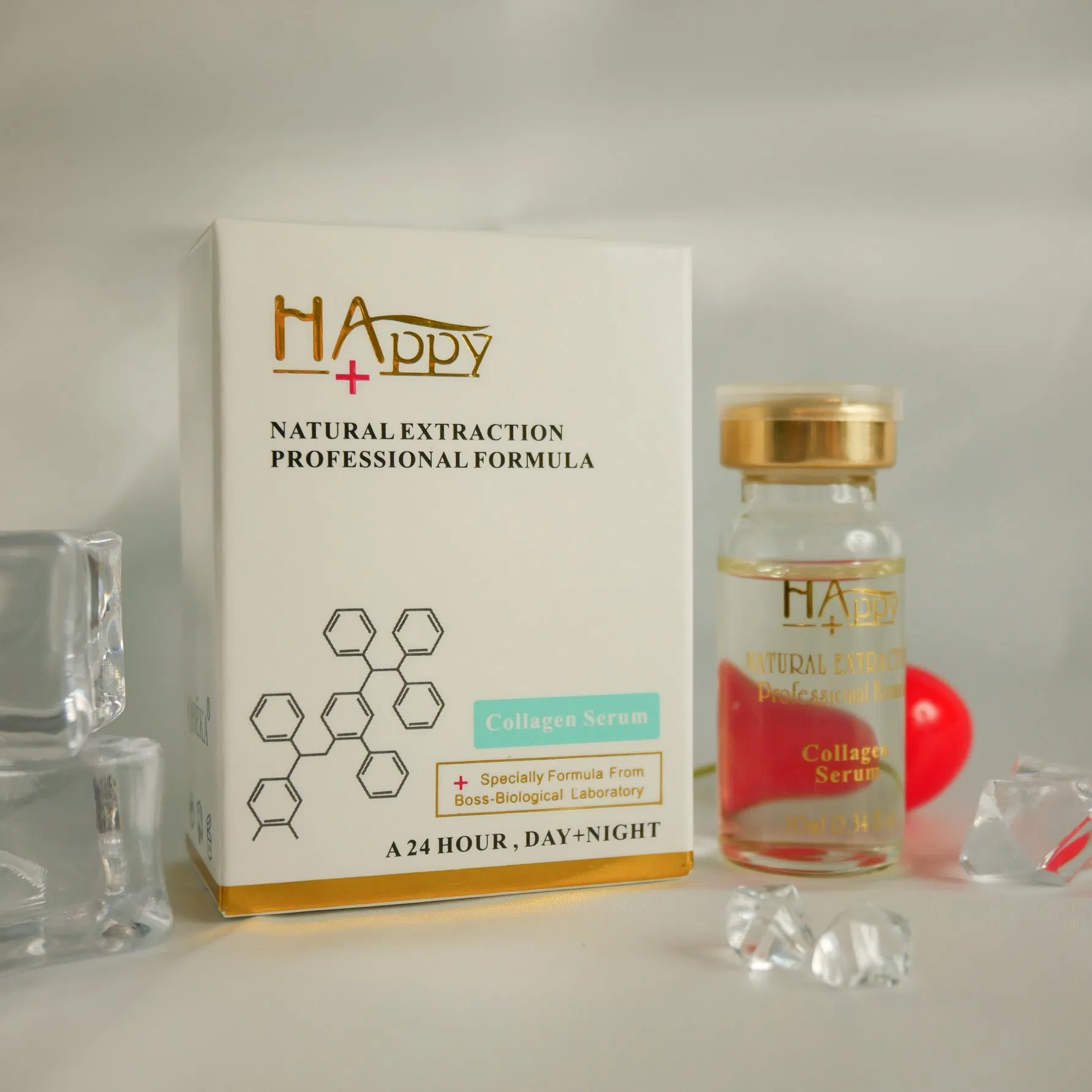 Cosméticos al por mayor Suero de colágeno Happy+ Ageless Instantáneamente Suero de colágeno avanzado Clínicas avanzadas Mejor suero de colágeno