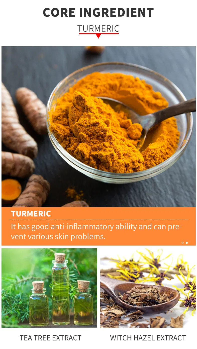 Suero facial iluminador de cúrcuma natural para el cuidado de la piel, suero facial blanqueador de vitamina C