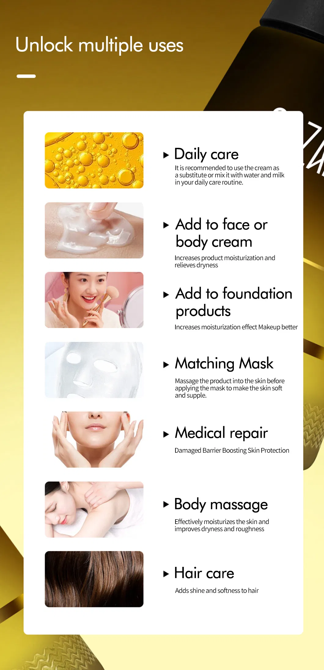 Aceite de esencia de esqualano de alta calidad, hidratante profundo, reparador de la barrera cutánea, suero facial