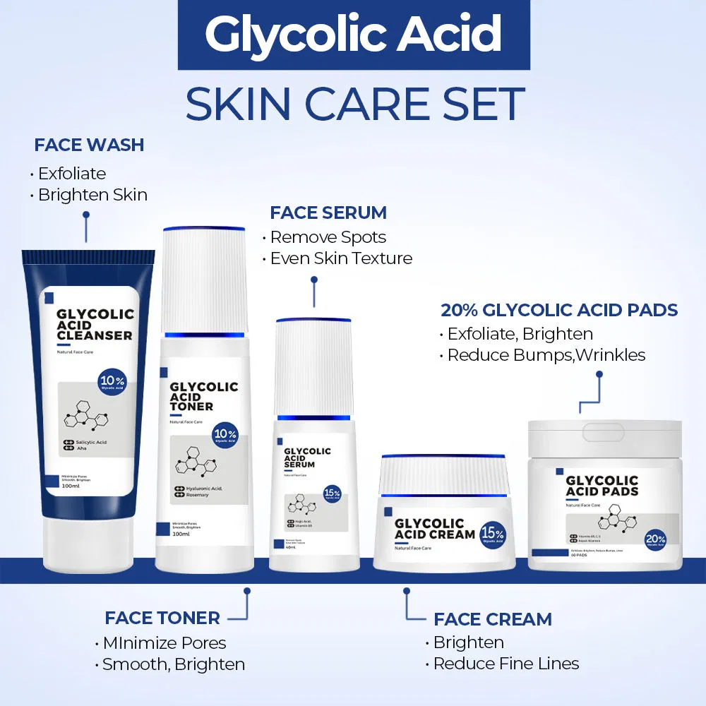 Suero facial de ácido glicólico tratamiento para el acné removedor de manchas oscuras suero facial iluminador