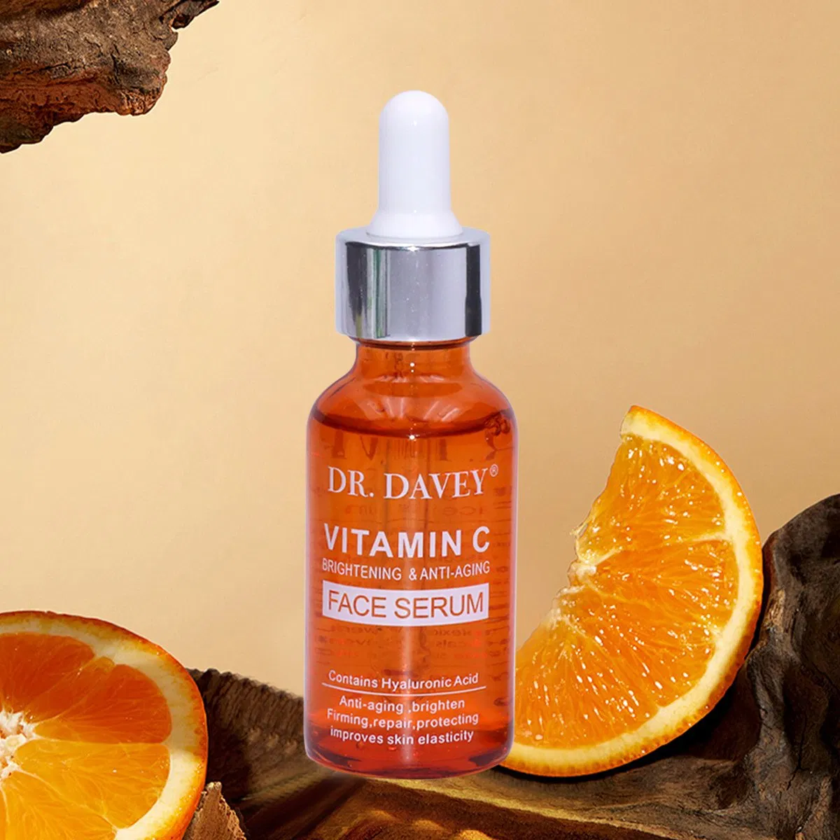 Suero de vitamina C personalizable de etiqueta privada, iluminador, antienvejecimiento, hidratante para el rostro