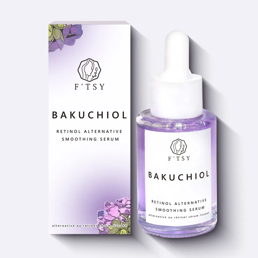 Marca de etiqueta privada cuidado facial natural vegano antienvejecimiento reducción de arrugas reafirmante suero facial de bakuchiol