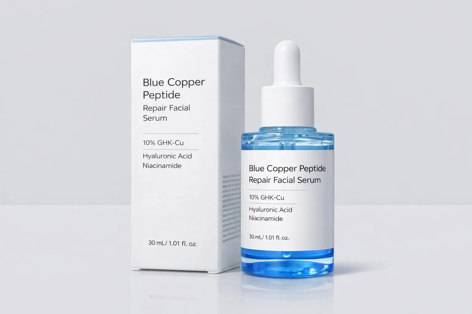 Suero facial de péptido de cobre azul, personalización OEM