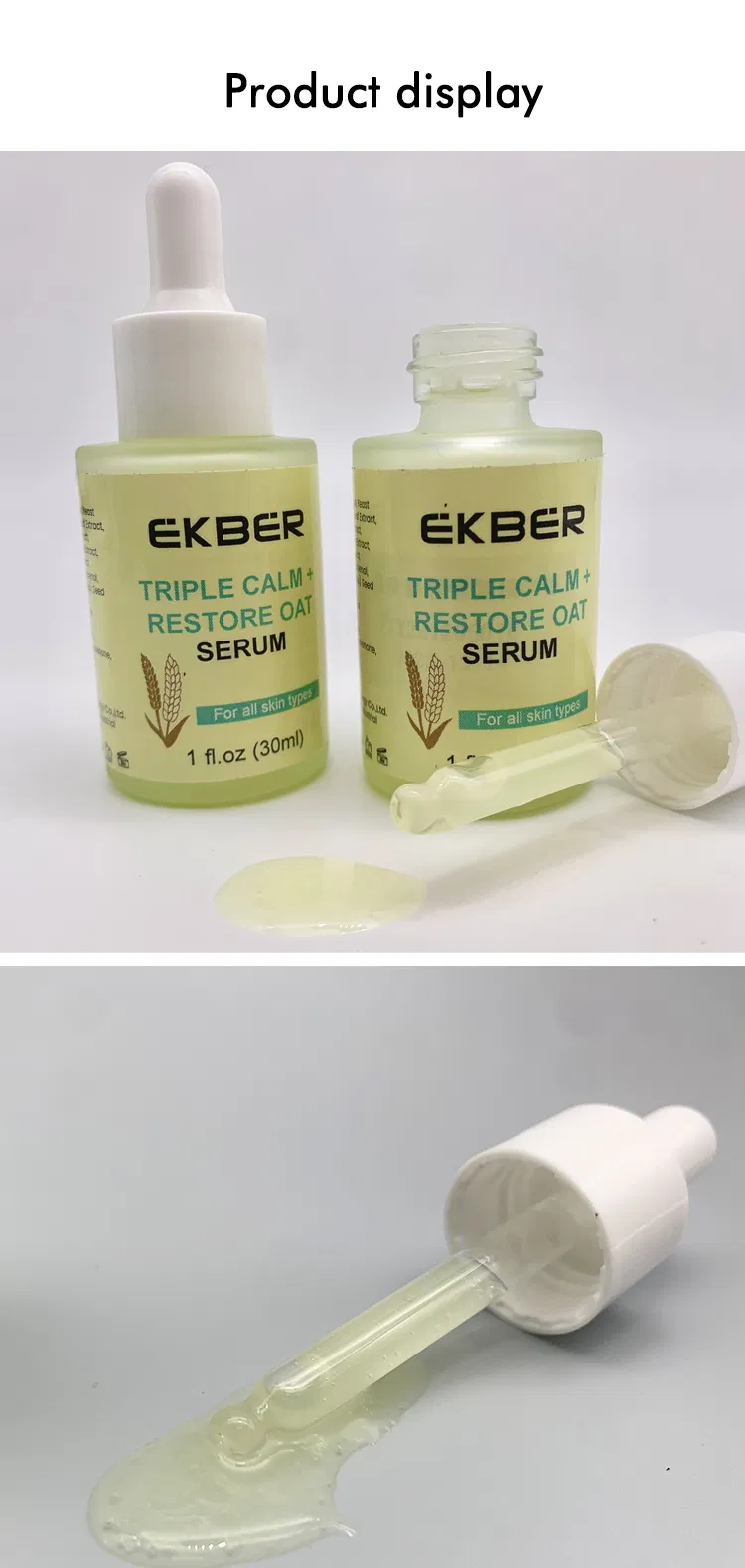Suero Hidratante de Avena para el Rostro para Suavizar y Fortalecer la Piel Suero Facial Orgánico Coreano para Piel Sensible