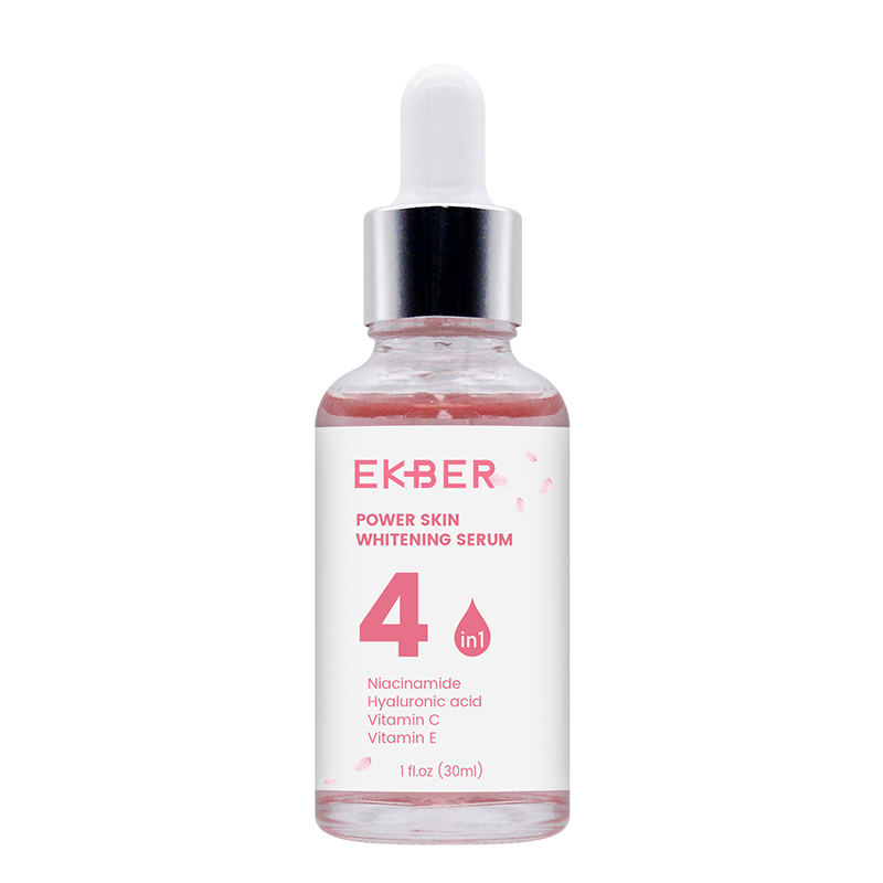 Suero Facial Orgánico Antienvejecimiento Blanqueador de Piel Ekber Wholesale Vitamina C Niacinamida Vitamina E Ha Cara 4 en 1 Suero