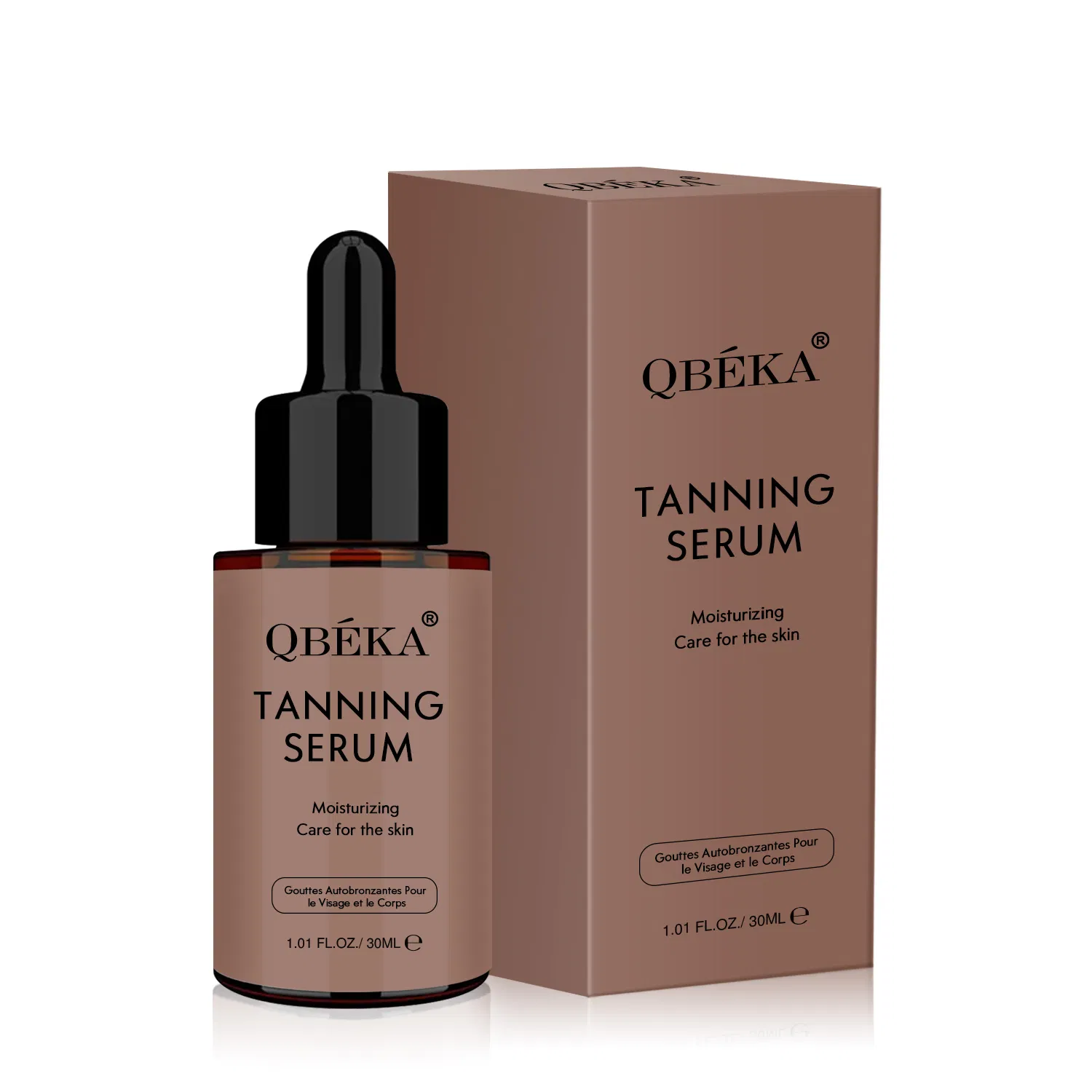 Suero bronceador Qbeka, brillo instantáneo, aspecto bronceado, fórmula hidratante sin rayas, nutritiva para la piel, bronceado natural
