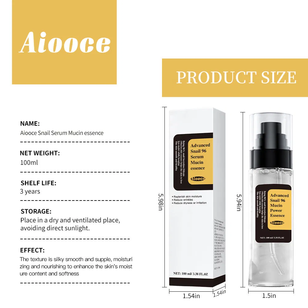Suero Facial Reparador Blanqueador de Caracol Antienvejecimiento Alooce 96%