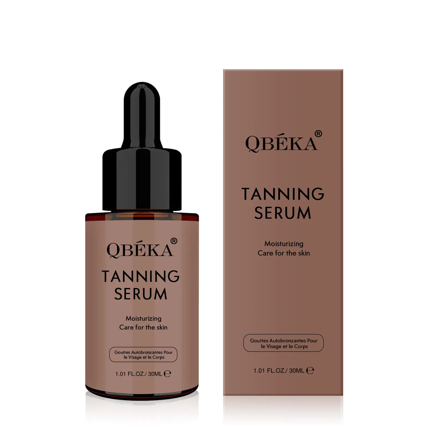 Suero bronceador Qbeka, brillo instantáneo, aspecto bronceado, fórmula hidratante sin rayas, nutritiva para la piel, bronceado natural