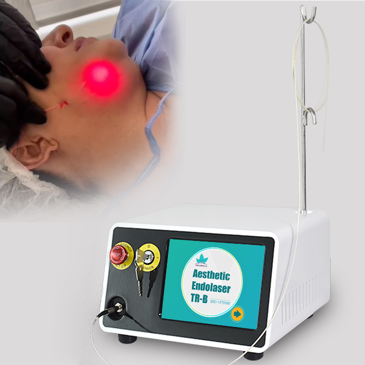 Cirugía Plástica Láser de Fibra para Lifting Facial 980nm 1470nm 47W Lipólisis Máquina de Elevación Endoláser