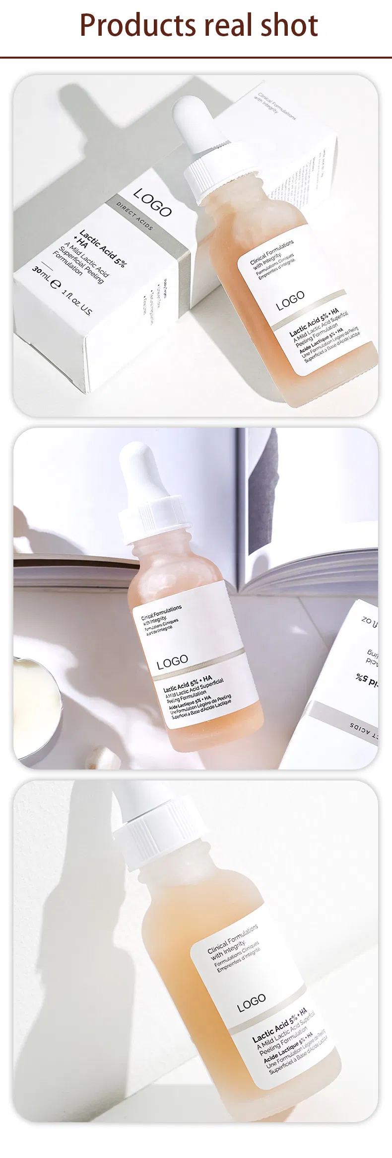 Tratamiento para el acné con ácido hialurónico, exfoliante, contracción de poros, restaurar la elasticidad de la piel, suero facial