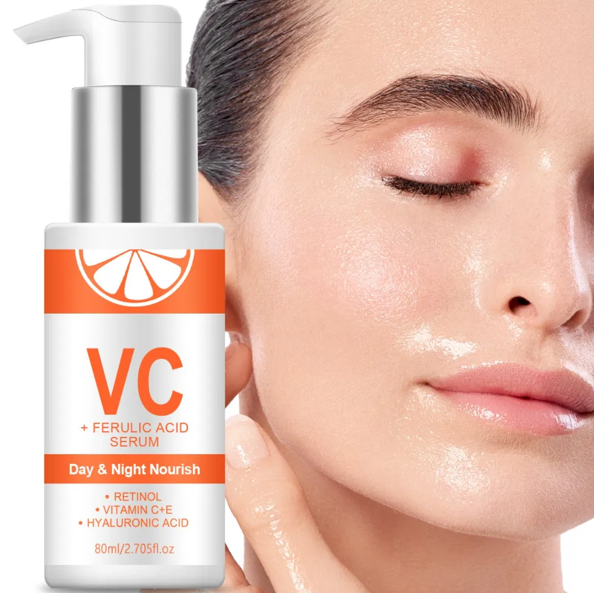 Cuidado facial antienvejecimiento reduce arrugas reafirma la piel radiante péptidos ácido hialurónico suero facial antienvejecimiento ácido hialurónico vitamina C suero facial