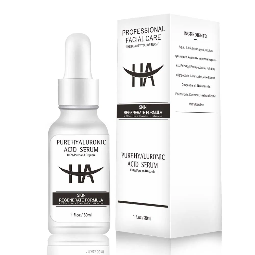 Suero facial profesional OEM / ODM de etiqueta privada para el cuidado de la piel, hidratante, blanqueador y reparador con ácido hialurónico