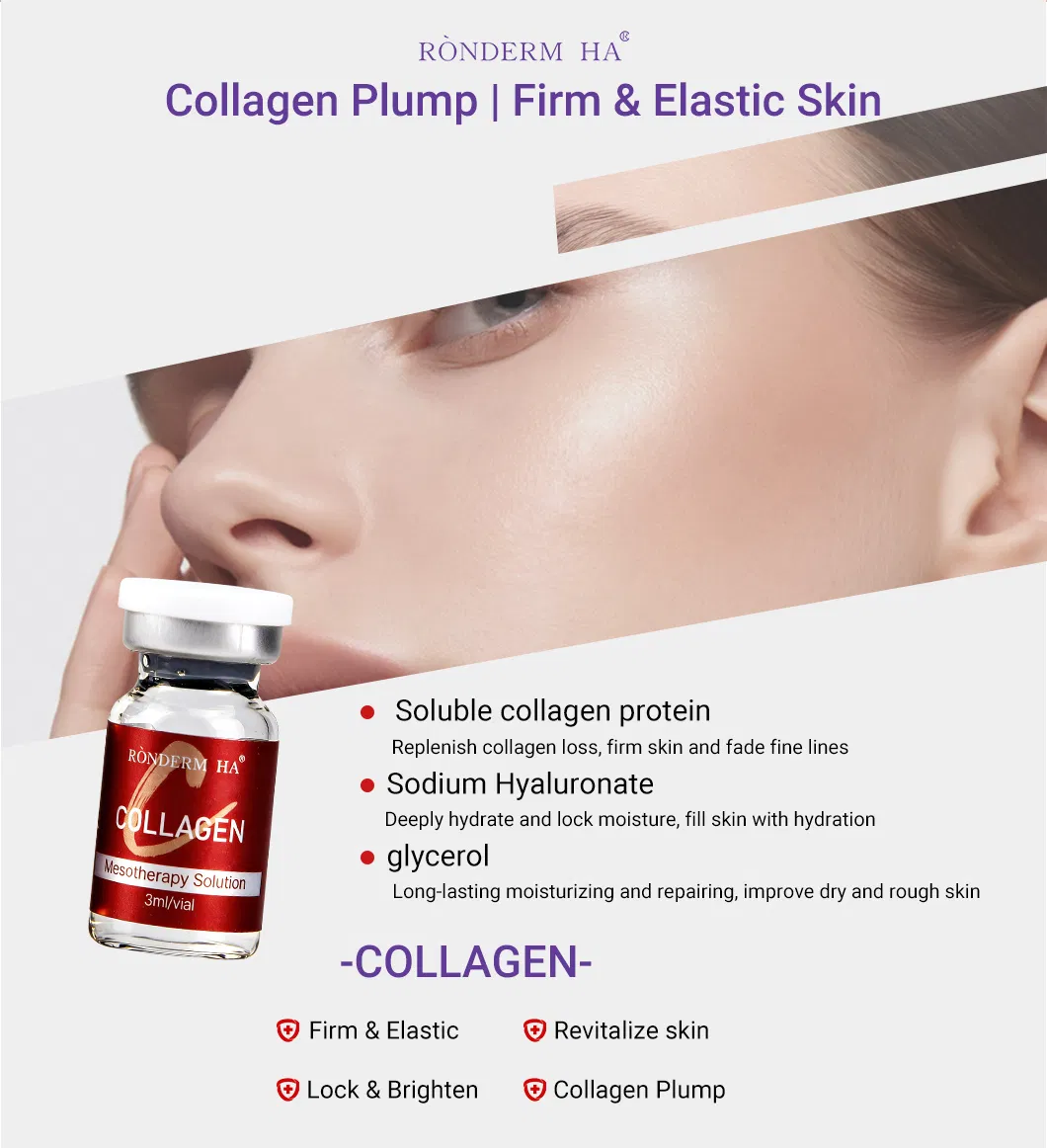 OEM Inyectable Acelerador de Piel Pdrn Mesoterapia para Rejuvenecimiento Facial 3ml*5