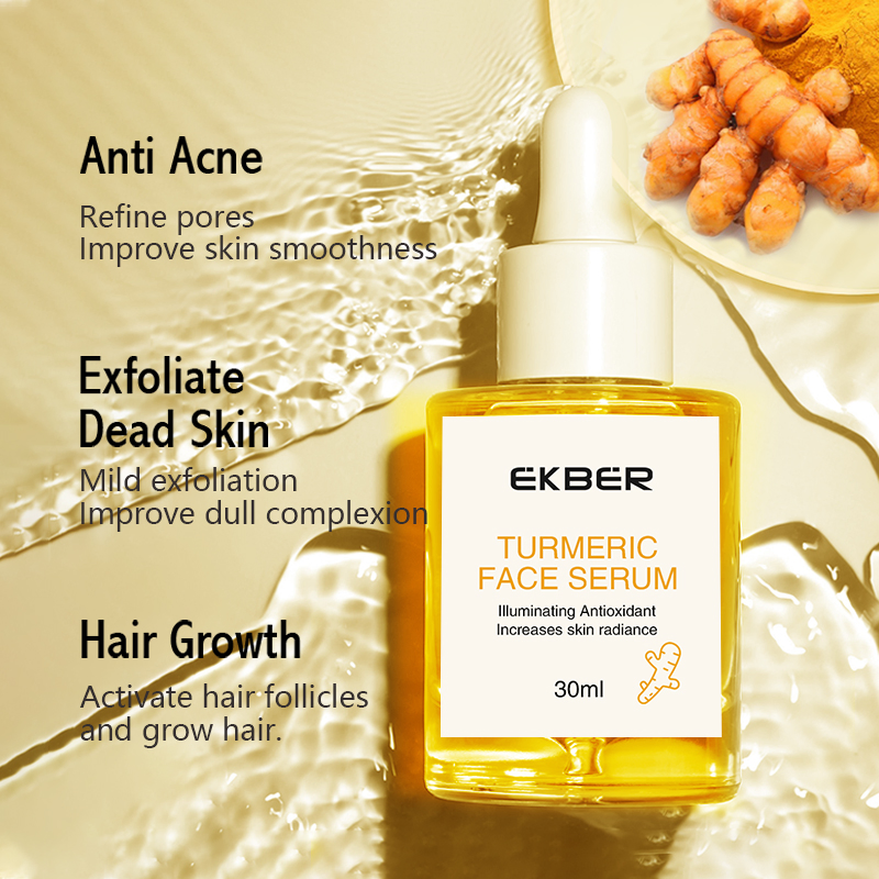 Suero Facial Antiacné OEM Exfoliante de Piel Muerta Suero de Cúrcuma Activa Folículos Capilares Cuidado de la Piel 30ml