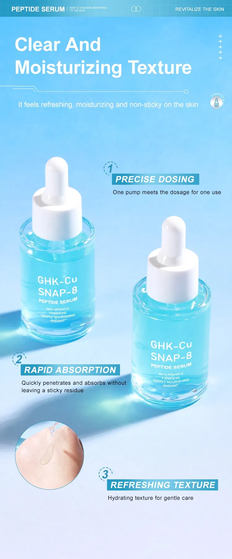 Suero de péptido Ghk-Cu Snap-8