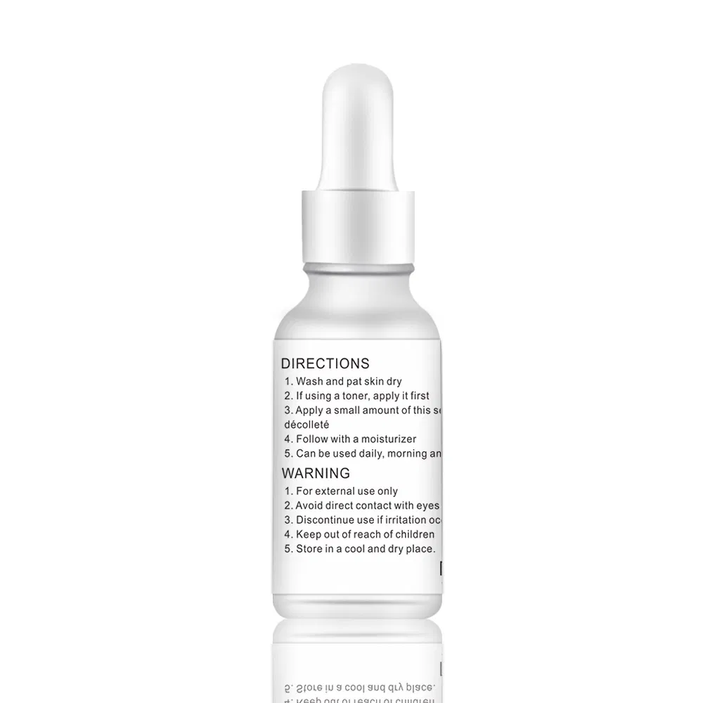 Suero Facial Natural Orgánico Vegano Aclarador Blanqueador de Ácido Hialurónico Vitamina C Cuidado de la Piel 100%