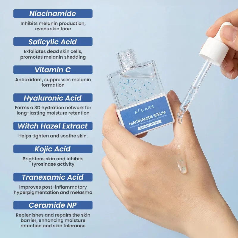 Suero iluminador de niacinamida personalizado de OEM, hidratante, reparador de la barrera cutánea