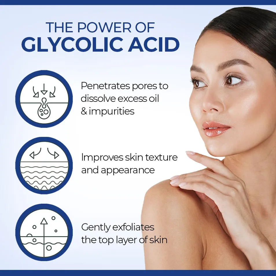 Suero facial de ácido glicólico tratamiento para el acné removedor de manchas oscuras suero facial iluminador