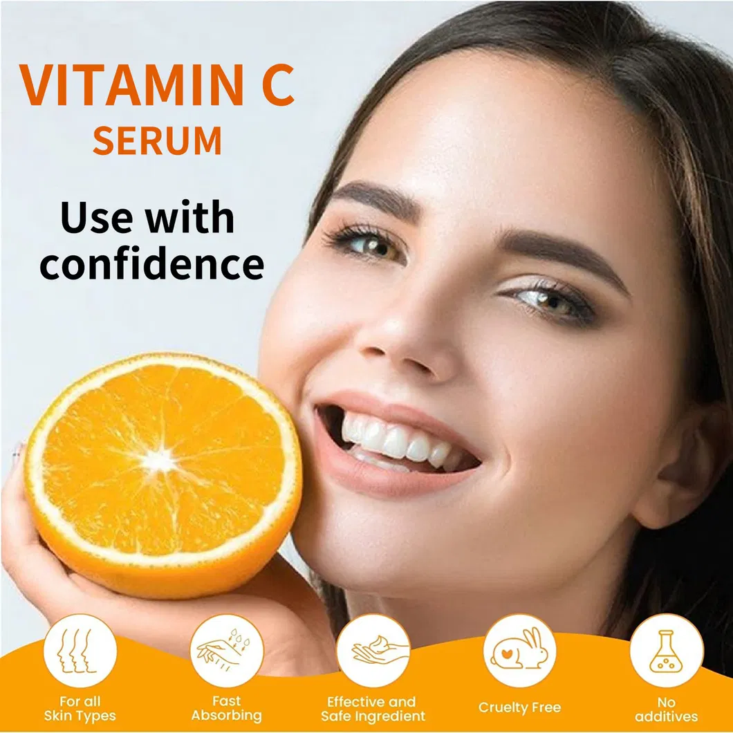 Suero facial hidratante de vitamina C de alta calidad, reduce las líneas finas y ilumina la piel de forma natural, antiarrugas