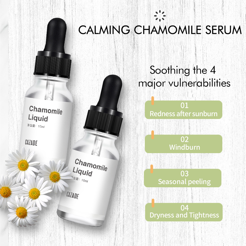 Esencia de Piel de Planta Herbal de Manzanilla Suavizante Hidratante Suero Facial para Piel Sensible Propiedades Antialérgicas Hidratantes Reduce el Enrojecimiento Suero para el Cuidado de la Piel