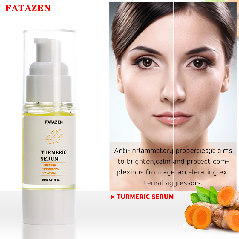 Suero facial iluminador de cúrcuma natural para el cuidado de la piel, suero facial blanqueador de vitamina C