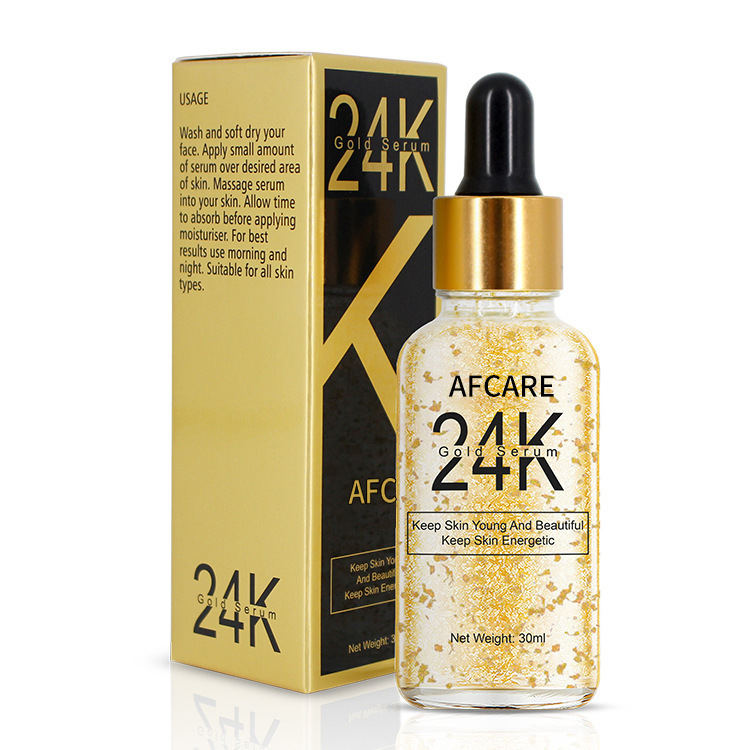 24K Suero de lujo dorado reparador, hidratante y blanqueador para el rostro