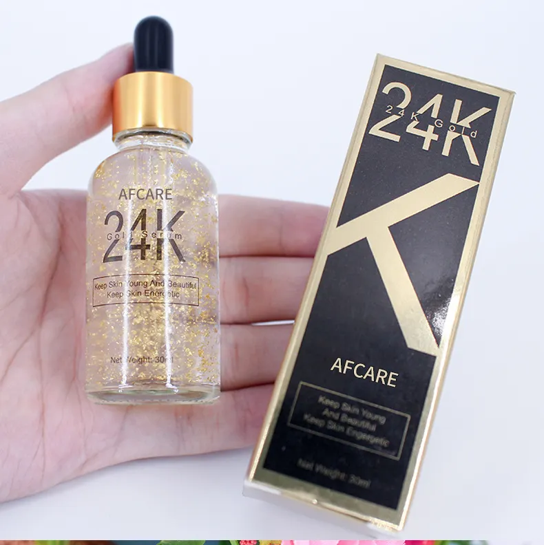 24K Suero de lujo dorado reparador, hidratante y blanqueador para el rostro