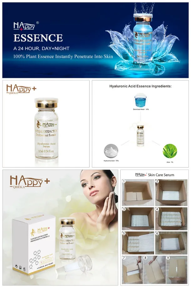 Suero para el cuidado de la piel súper hidratante puro natural Happy+ suero de ácido hialurónico