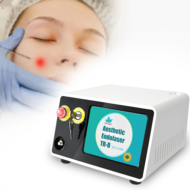 Cirugía Plástica Láser de Fibra para Lifting Facial 980nm 1470nm 47W Lipólisis Máquina de Elevación Endoláser
