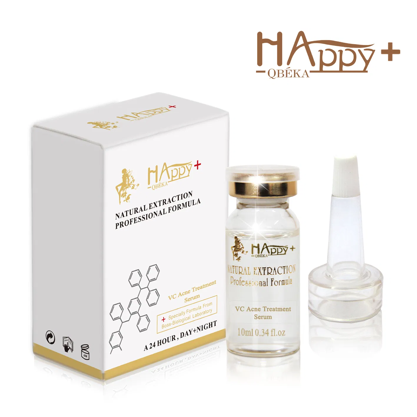 Suero blanqueador para el tratamiento de cicatrices de acné Happy+ Levorotatorio de OEM