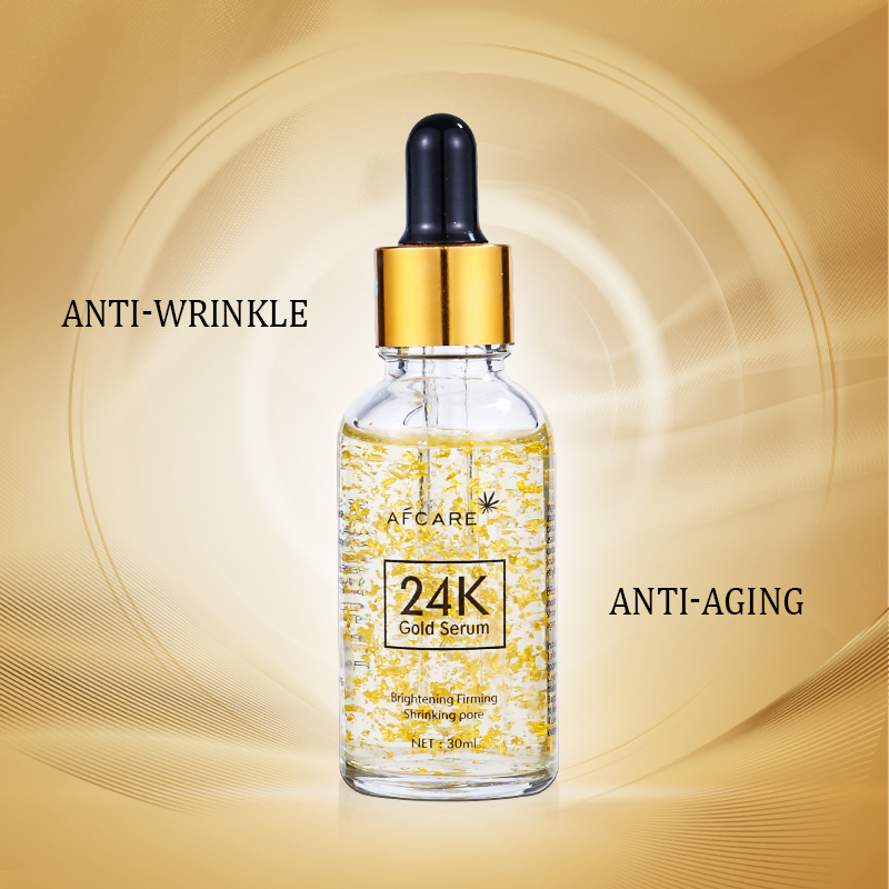 Etiqueta Privada de OEM 30ml Cuidado de la Piel Coreano Orgánico con Ácido Hialurónico Anti Envejecimiento Péptido 24K Suero Facial de Oro Rosa Suero Facial de Tres Aceites