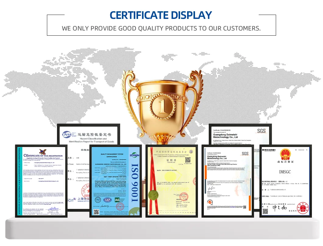 Certificados de calidad y seguridad de los productos de cosmética